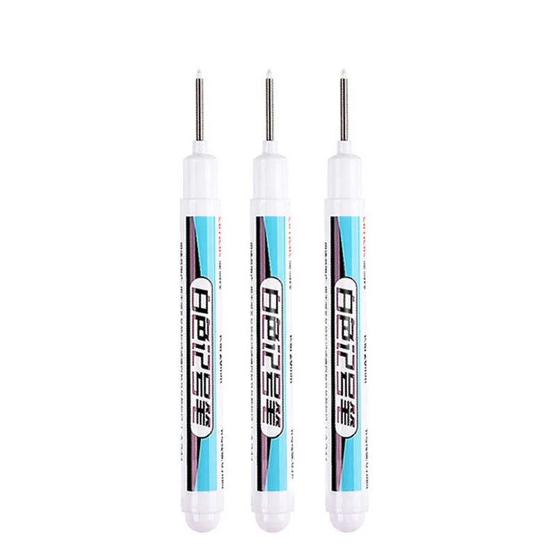0.7/1.0/2.5mm White Paint Marker Pen Deep Hole Markers Pen Set Waterproof Permanent Oily Pens for Rock Wood Glass Tiles Qme 0.7mm White-3pcs