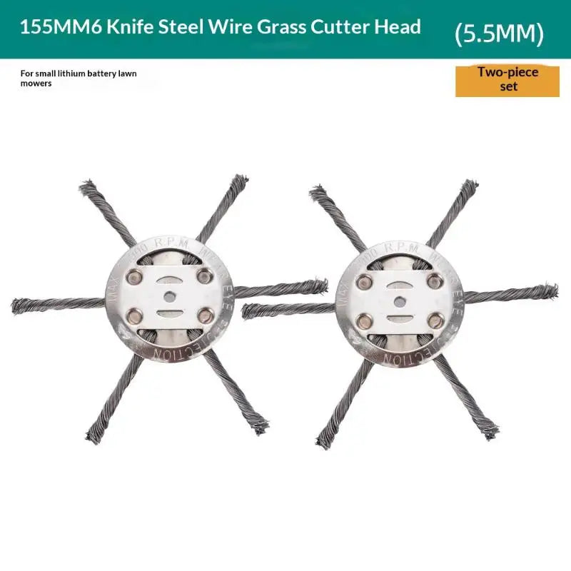 1/2pcs 6 Inch Steel Wire Wheel Head Grass Trimmer Head Universal Weed Brush Fit Straight Shaft Brushcutter Removal Moss Rust Qme 2pcs 6inch 6clws