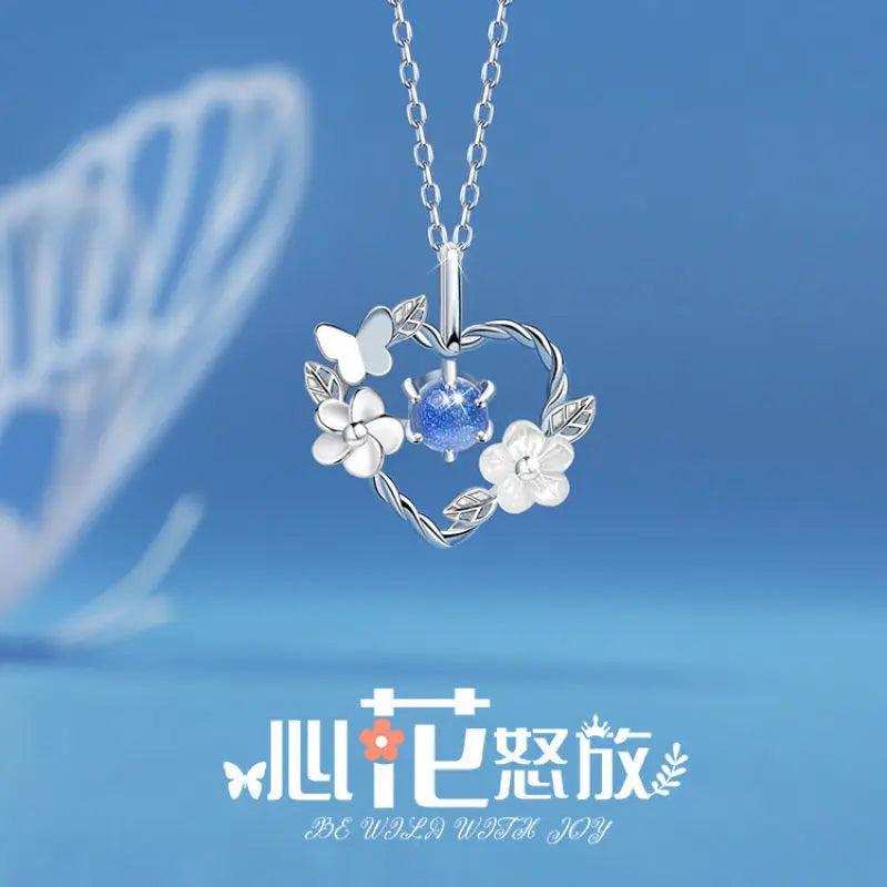 Creative Honey Star Moon Feather Heart Women's Necklace Girl Lady Object Party Banquet Anniversary Gift Qme be wild with joy 45cm