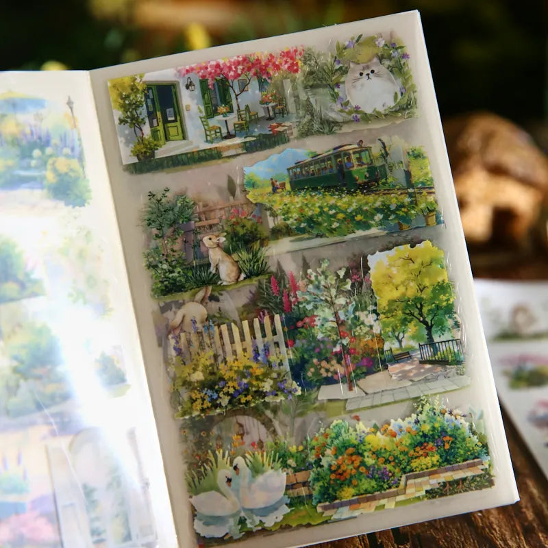 20/40pcs Beautiful scenery Die Cutting Stickers Book Creative Handbook DIY Scrapbook Diary Phone Case Cute Stationery Stickers Qme