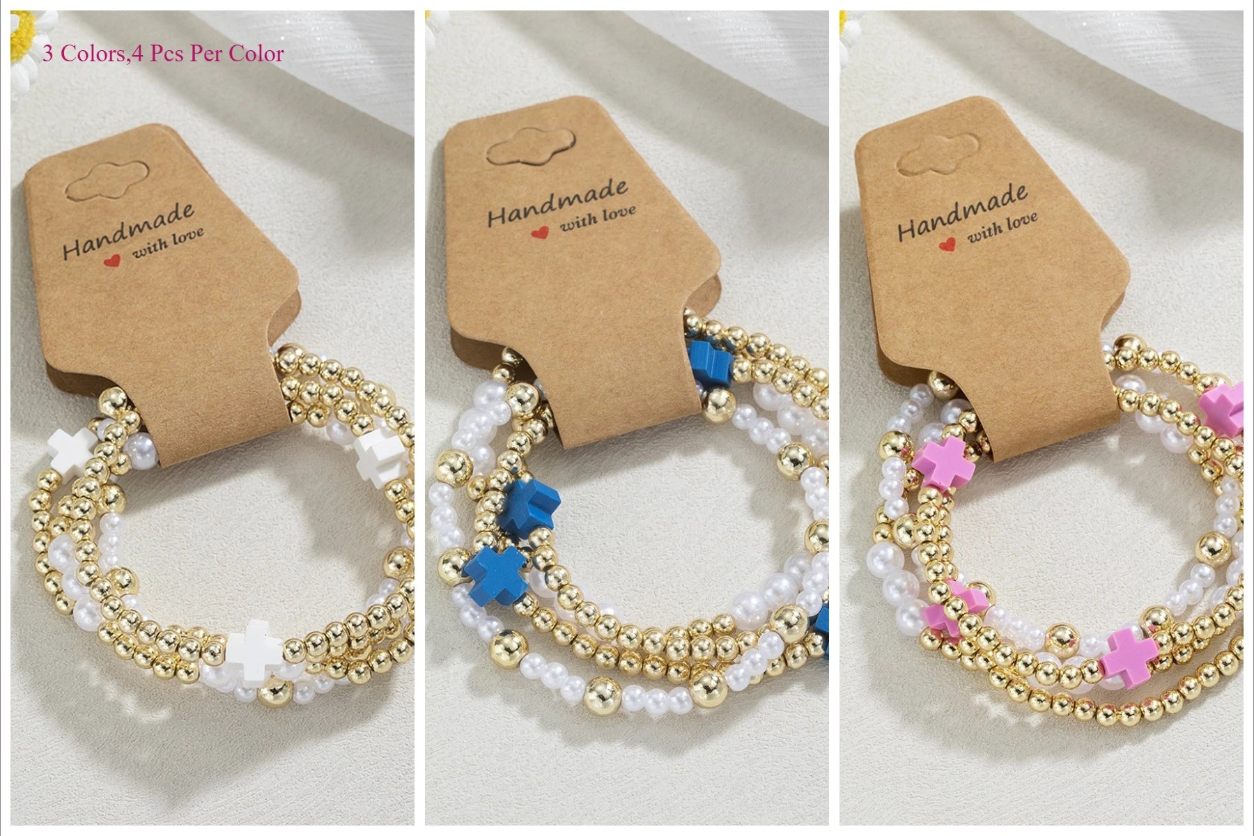 12-Piece Set Fashion Fashion Cross CCB&Seed Beaded Handmade Kraft Paper Bracelet Women Boho Stackable Wrist Jewelry Gift Qme PF-03080910