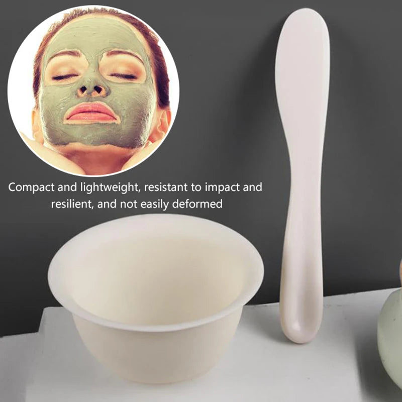 DIY Facial Mask Mixing Bowl Spoon Stick Tool Soft Mud Applicator Qme onesize