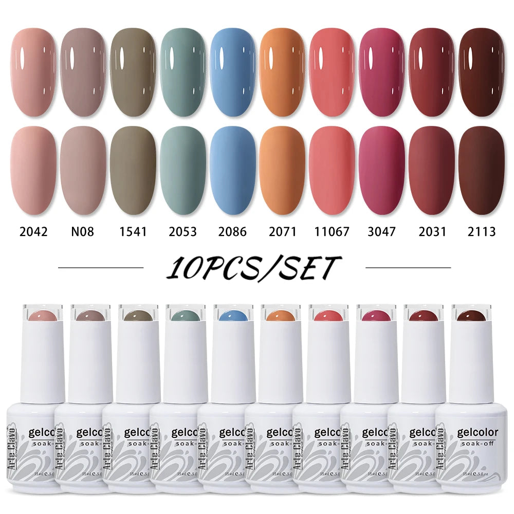 Arte Clavo 4 6 8 Gel Nail Polish Art Soak Off UV Colorful Semi