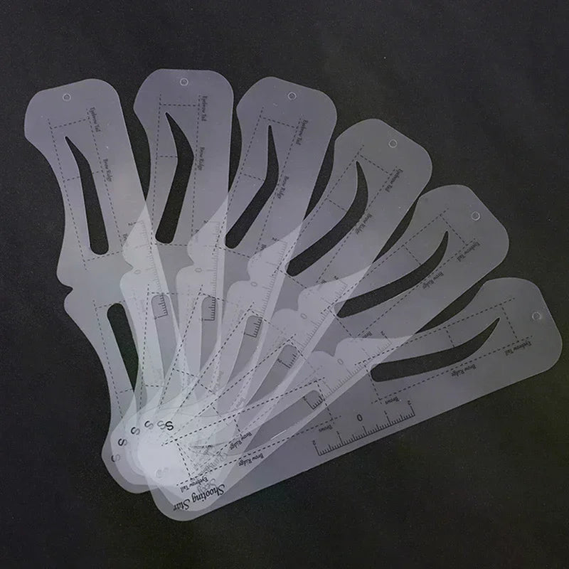 6 Fixable Eyebrow Stencil Grooming Shaper Template Reusable Stickers Qme
