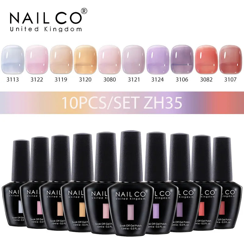 NAILCO Jelly Macarone Gel Polish Nail Art All Manicure Semi-permanent Qme NC-10H-ZH35