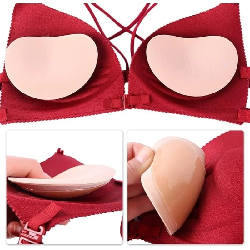 Chest Push Up Sticky Bra Thicker Sponge Pads Breast Lift Enhancer Qme
