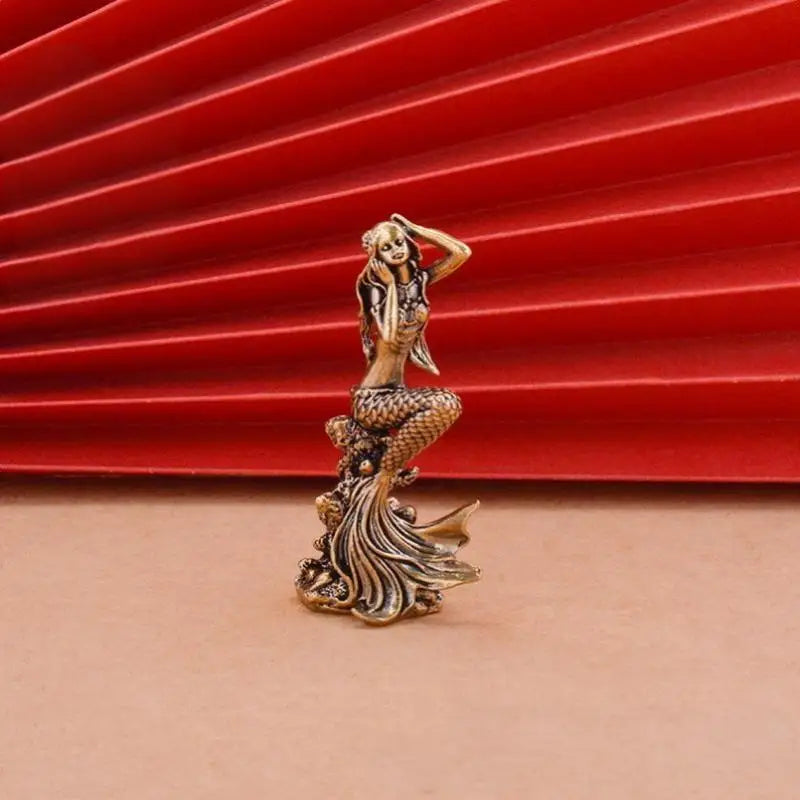 Home Decoration Girls' Rooms Surprise Mini Brass Mermaid Figurine Qme Default Title