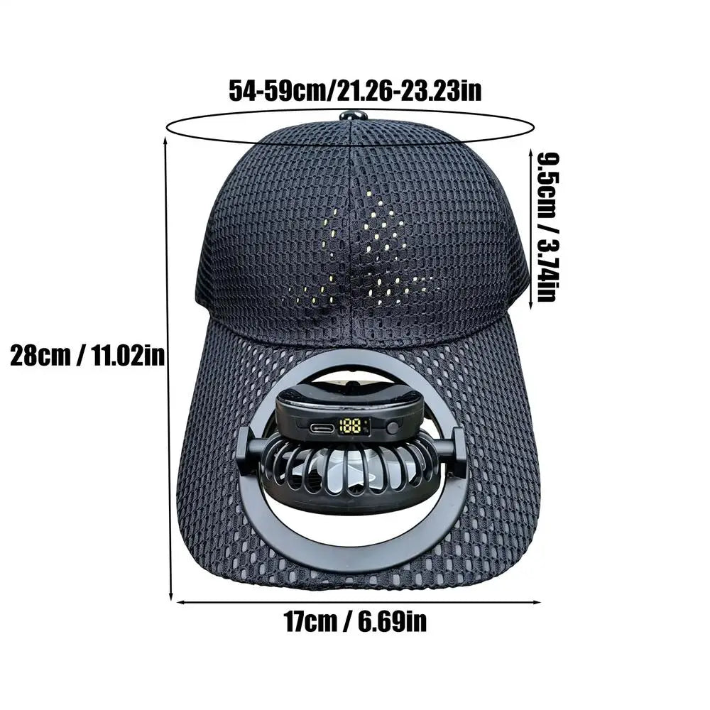 Solar Powered Fan Hat Men Women USB Charging Cooling UV Protection Solar Hat With Built-in Fan for Outdoor Summer Beach Picnic Qme Black
