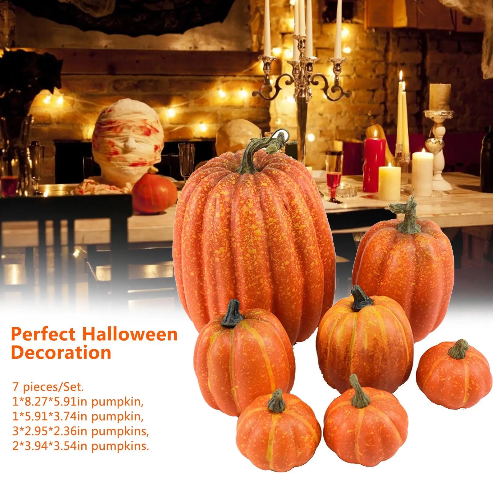 Fake Pumpkin Foam Pumpkins Assorted Sizes Faux Artificial Tabletop Qme