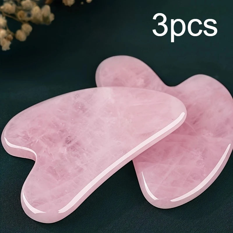 Natural Resin Heart Gua Sha Tool Crystal Stone Facial Massage Scraping Board For Face Lifting Skin Care Spa Massager Qme 3pcs