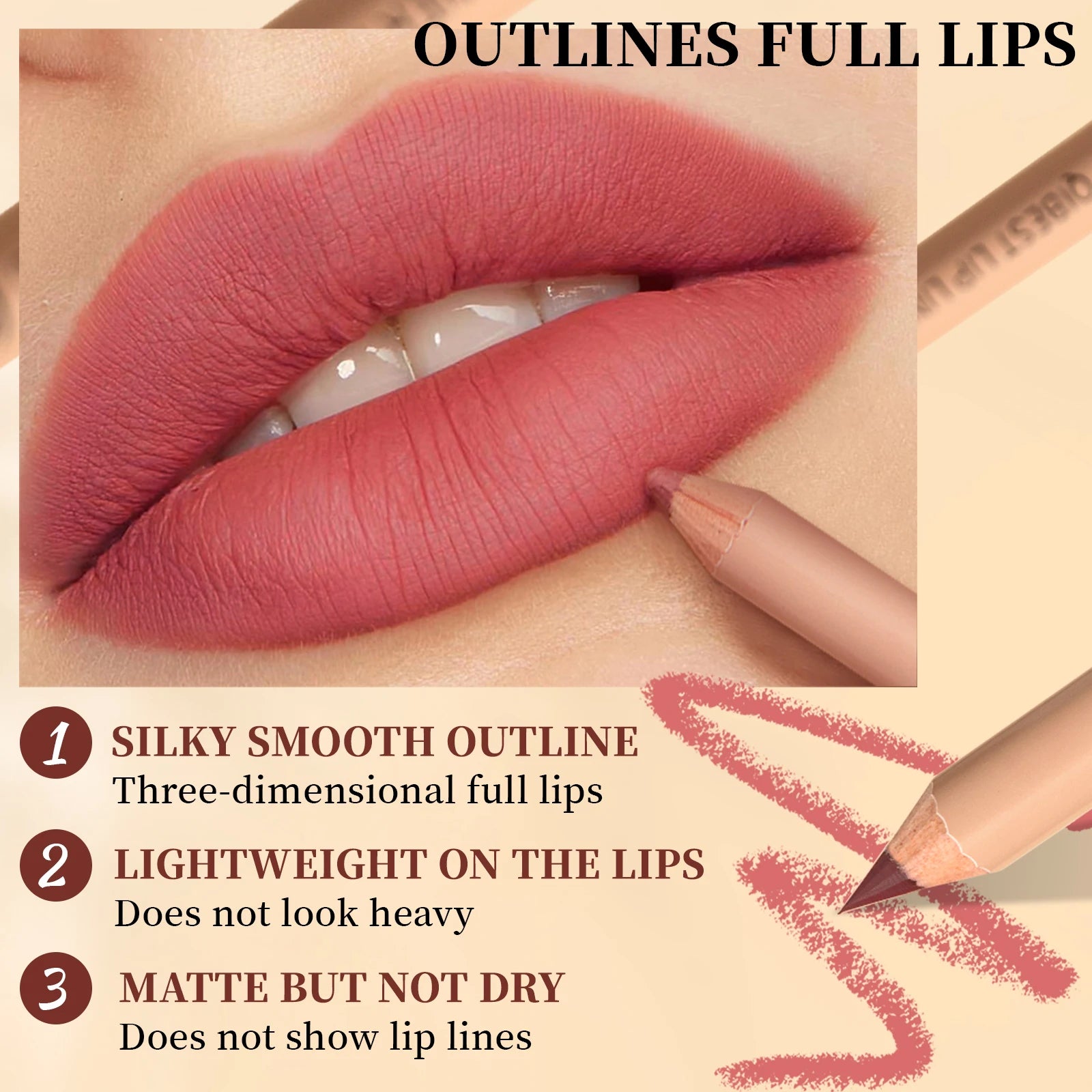 QIBEST 12 Colors Matte Lipstick Lipliner Pen Makeup Sets Waterproof Lasting Lip Liner Pencil Contour Lipstick Pen Lip Cosmetics Qme