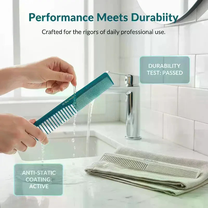 Professional Anti Static Flat Head Hair Cutting Comb Fine Tooth Qme
