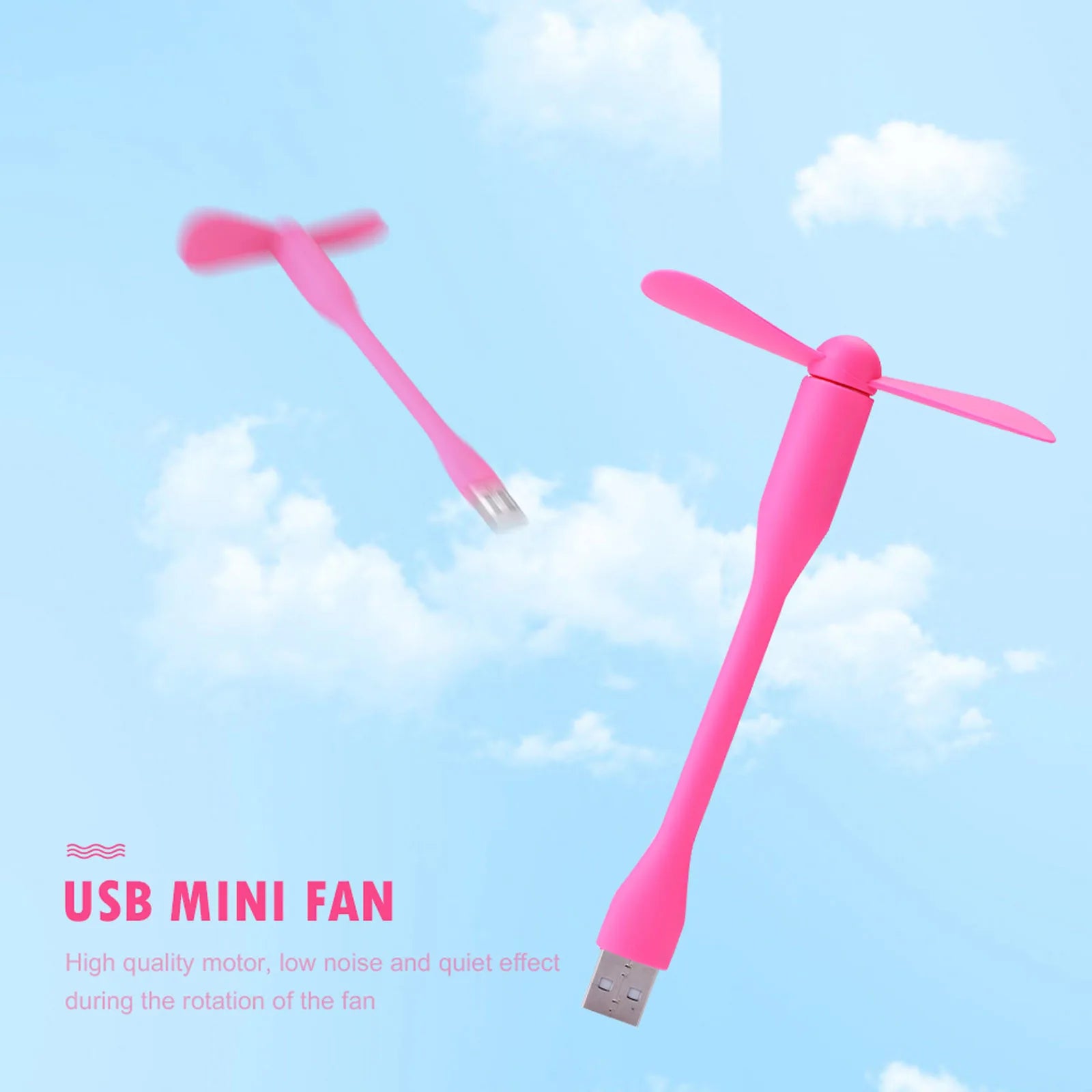 USB Small Fan Flexible Bendable Fan for Power Bank Laptop PC AC Charger Portable Hand Cool Mini Fan Summer Gadgets Qme
