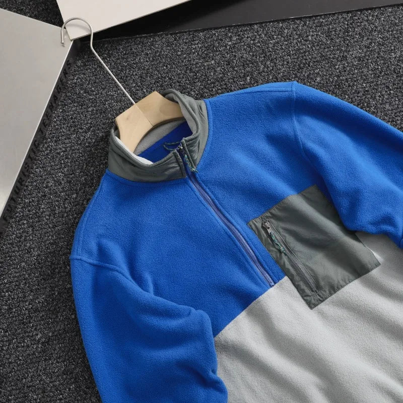 Couple Outdoor Matching Sports Casual Warm Half-zip Pullover Fleece Qme