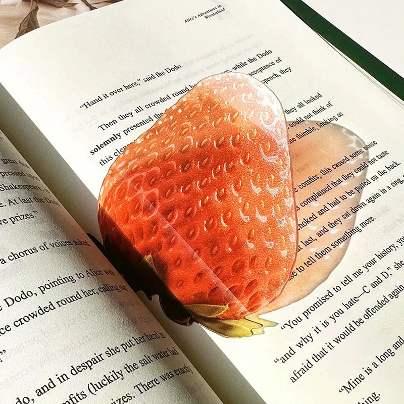 Delicate Transparent Acrylic Apple Bookmark Reading Mark Student Qme
