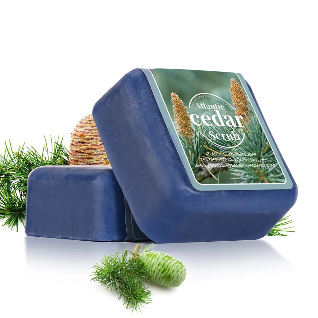 Men's Cedar Essential Oil Soap Travel Portable Hotel Deep Cleansing Qme 70g