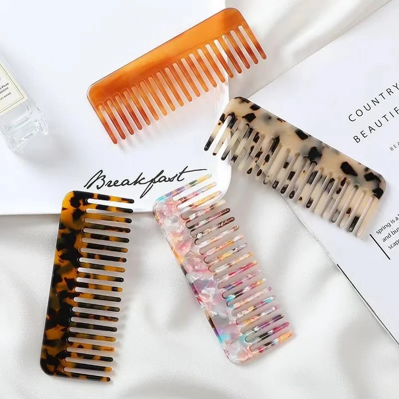 Wide Teeth Acetate Hair Combs Anti-static Massage Brush Hairdressing Qme