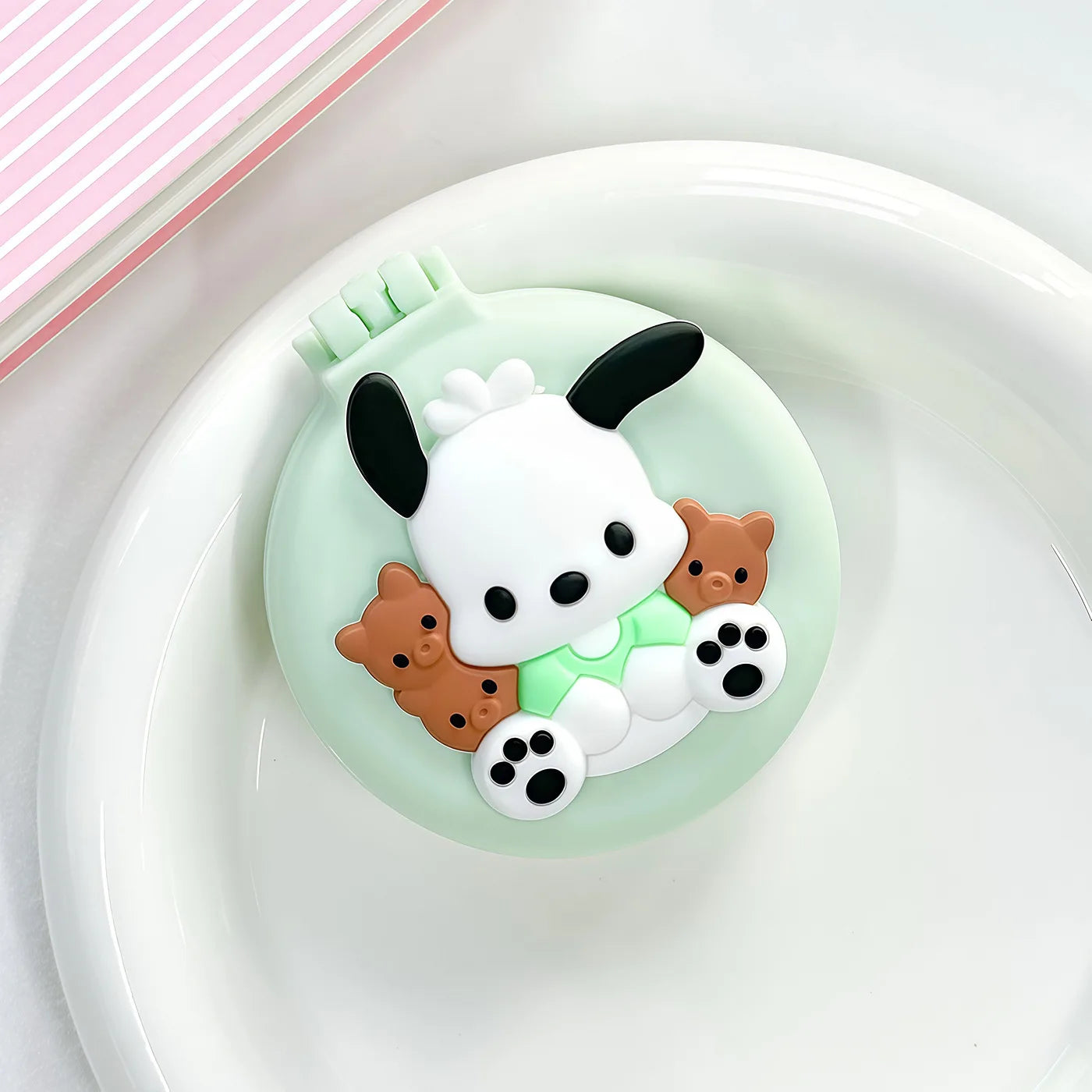 Cute Hello Kitty Black Air-cushion Comb 2-in-1 Mini Mirror Qme 14