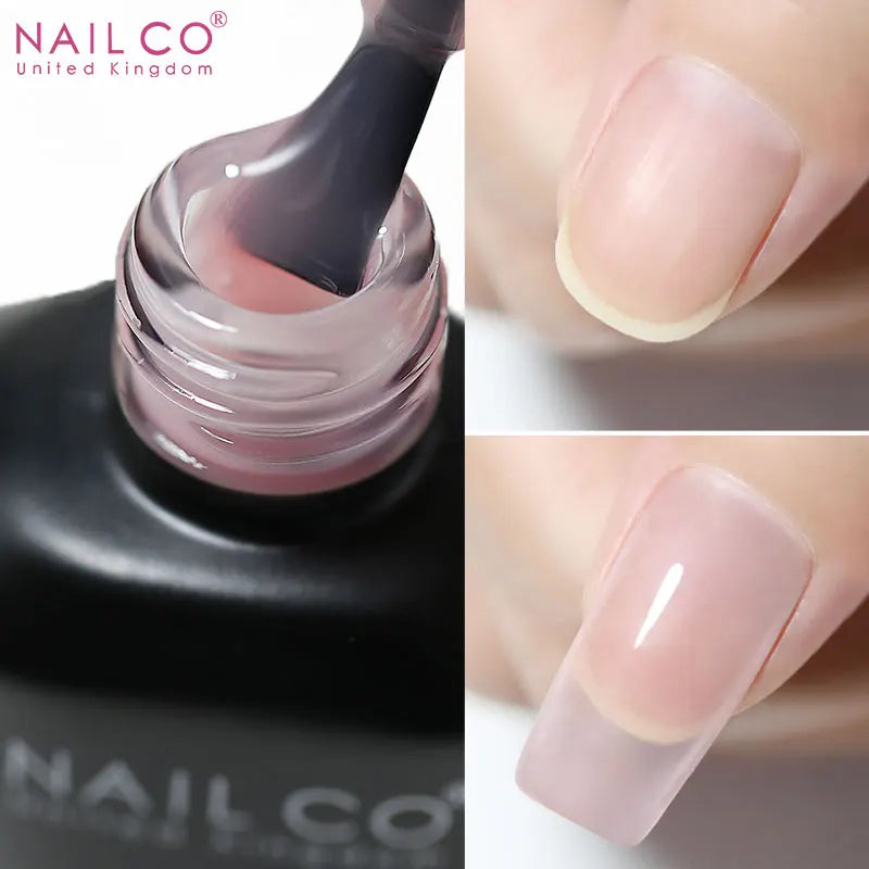 NAILCO Rubber Base Gel Polish Milky Pink Jelly White Beige 6Colors Qme