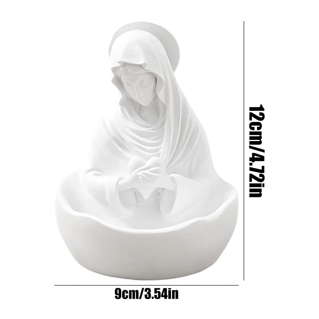 Mother Mary Statue Holy Virgin Figure Prayer Rosary Holder Christmas Qme
