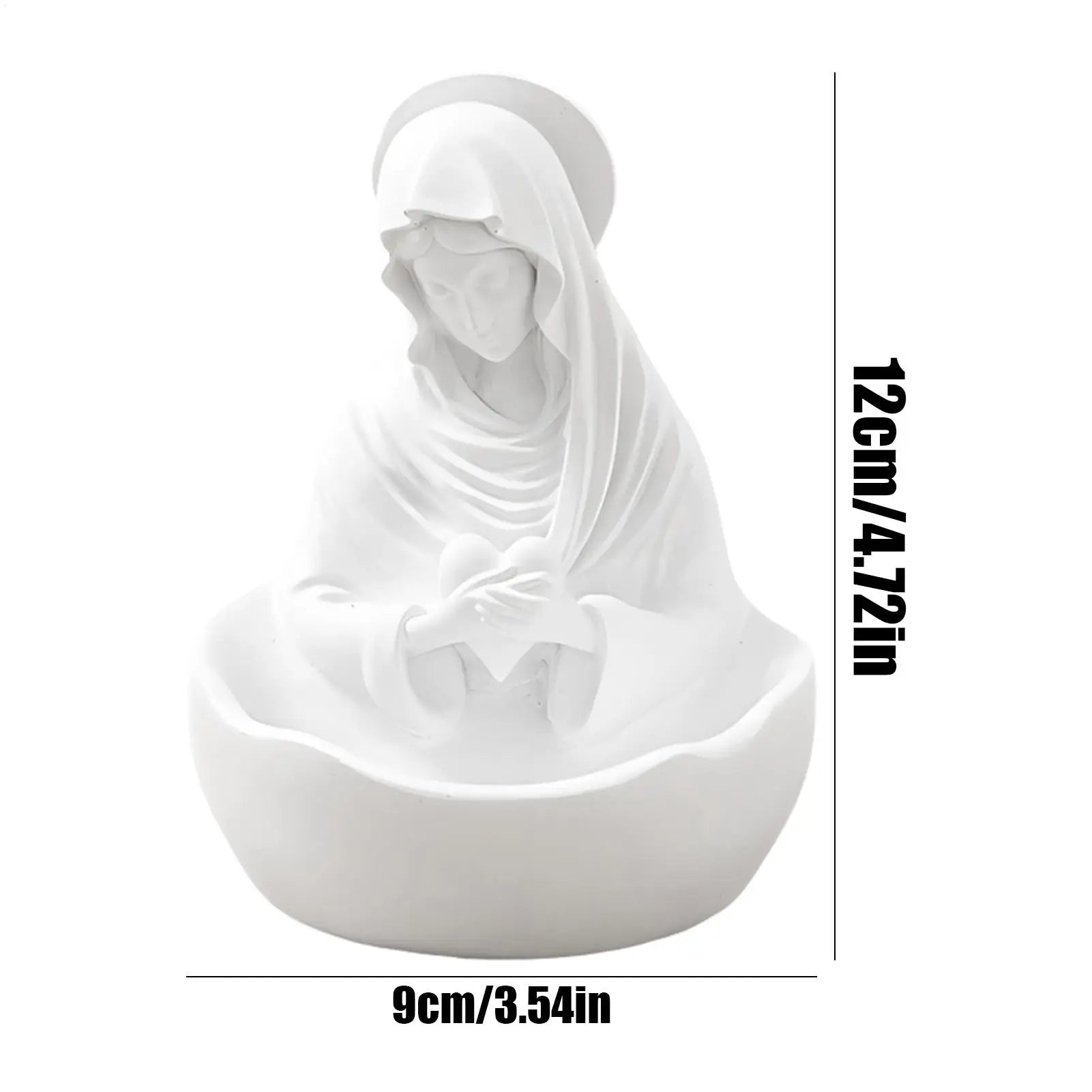 Mother Mary Statue Holy Virgin Figure Prayer Rosary Holder Christmas Qme