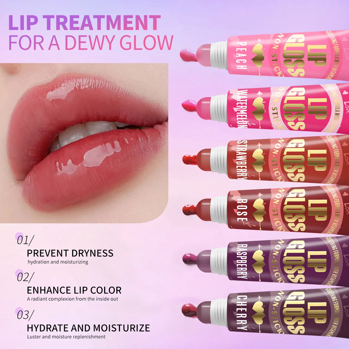 6-piece Moisturizing Lip Oil Set - Long Lasting Gloss Effect, Portable Travel Kit, Thanksgiving and Christmas Gift Qme