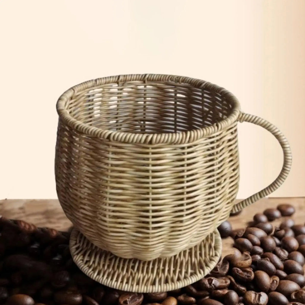 Coffee Pods Holder Cup Shape Desktop Organizer Large Capacity Woven Qme