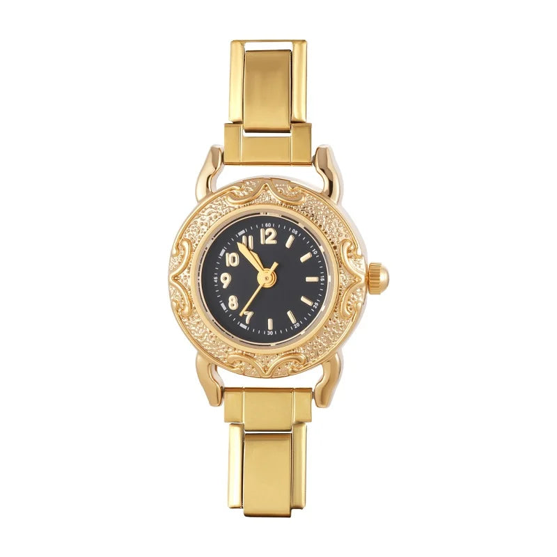 Women's Men DIY Italian Elastic Charm Stainless Luxury Zircon Round