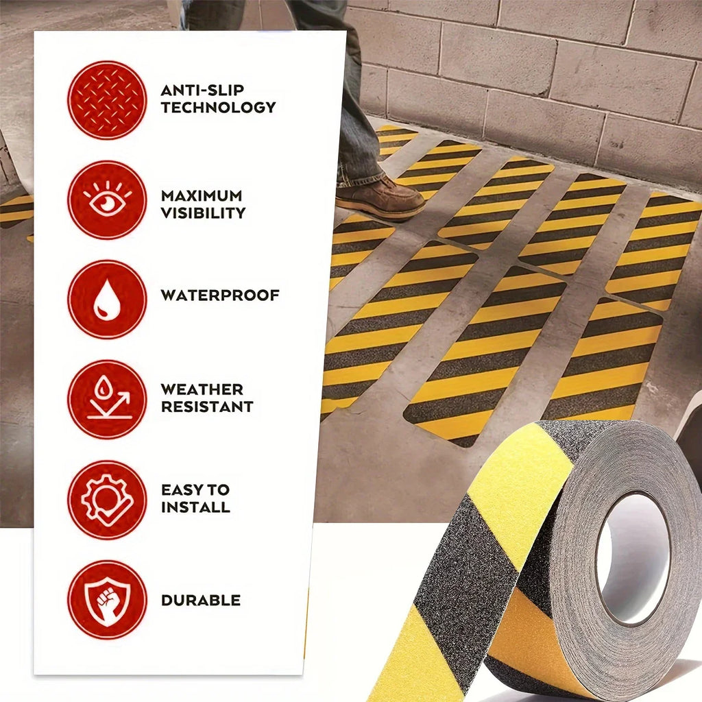 Non Slip Safety Grip Tape Anti-Slip Indoor Outdoor Stickers Strong Adhesive Safety Traction Tape Stairs Floor Warning Tape Qme