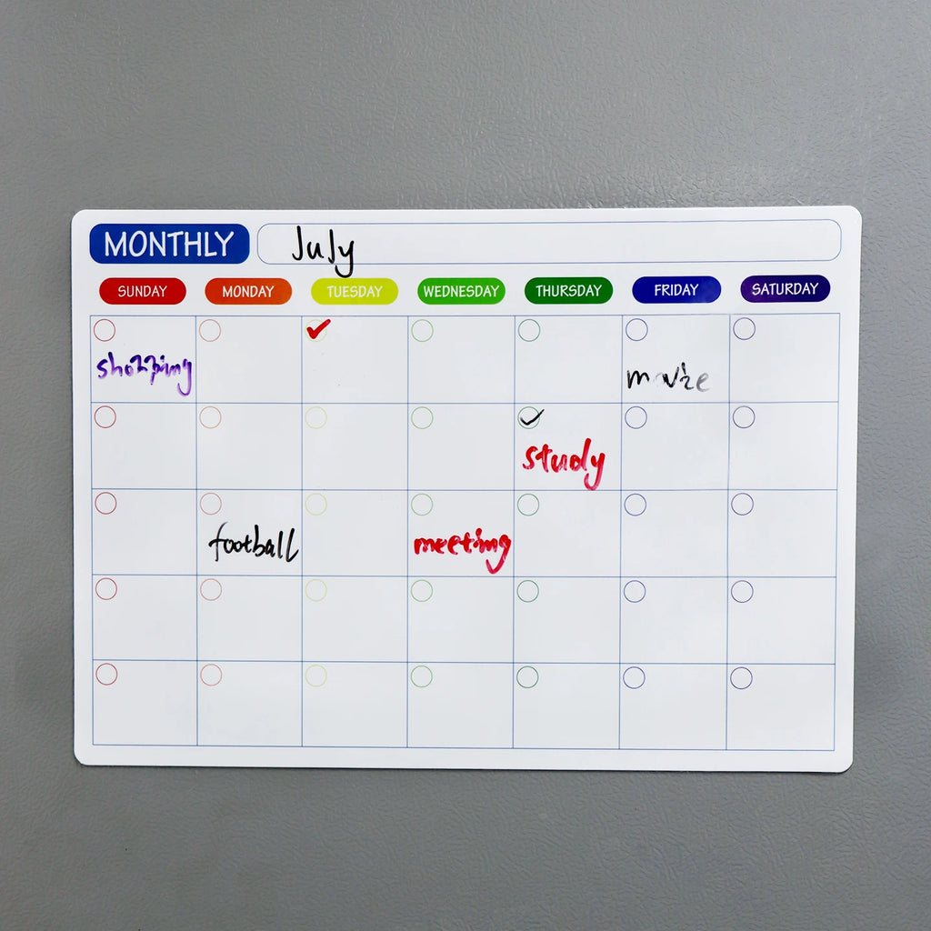 Fridge Magnetic Calendar Stickers Reusable Monthly Planner Kitchen Refrigerator Decor Magnet Qme