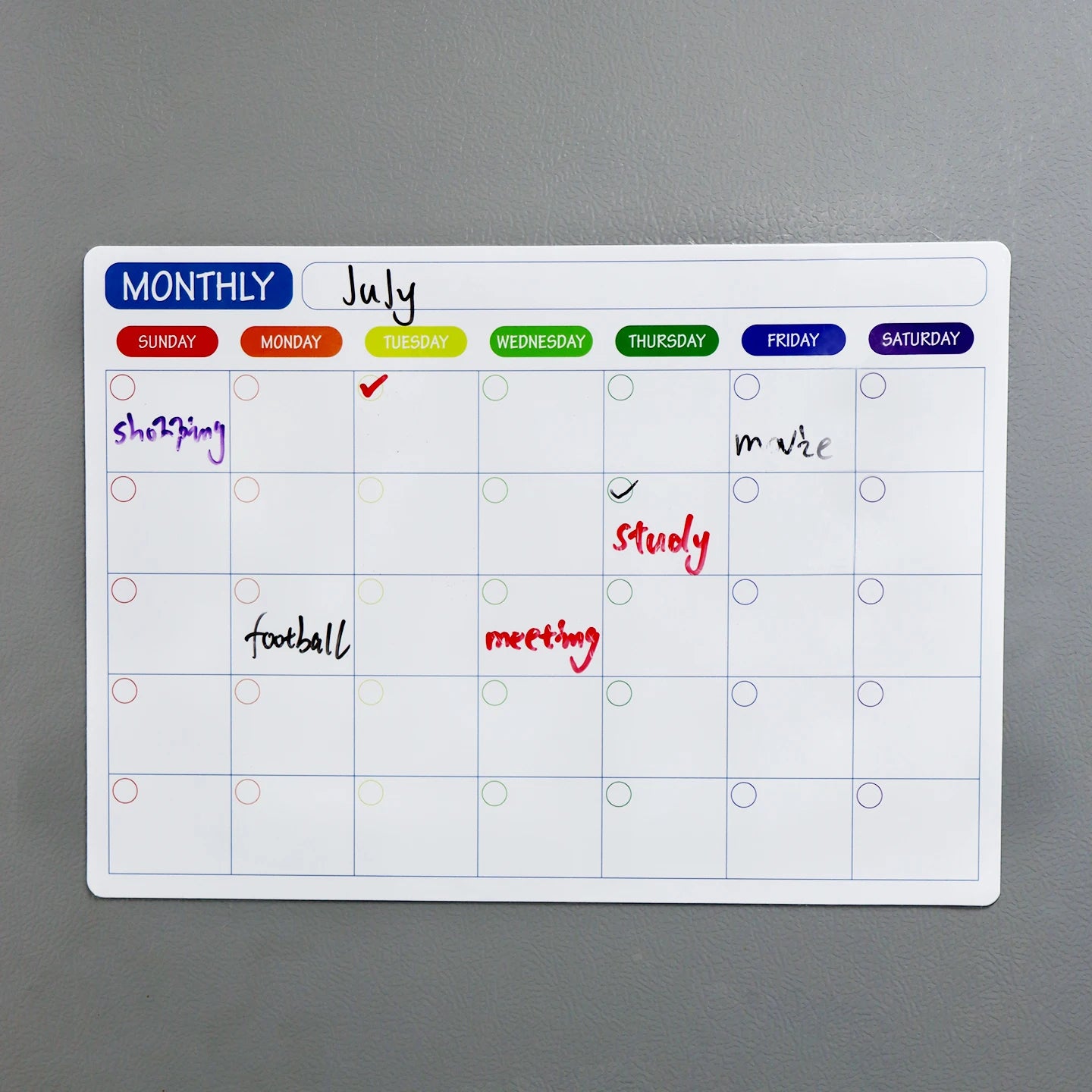Fridge Magnetic Calendar Stickers Reusable Monthly Planner Kitchen Refrigerator Decor Magnet Qme