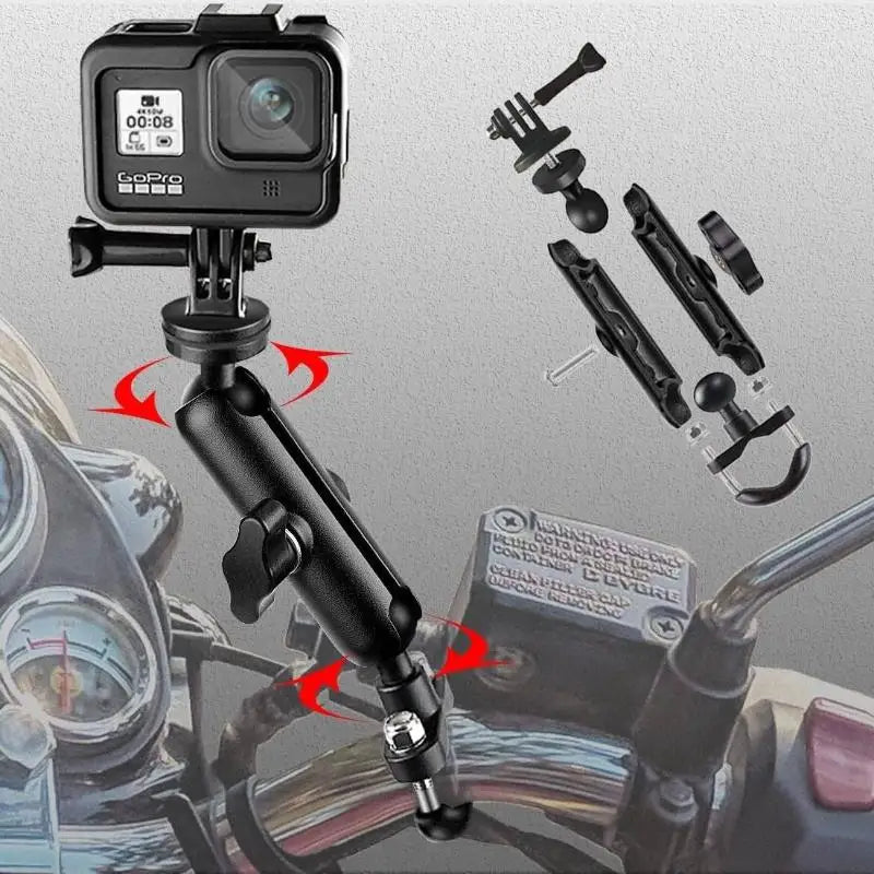 Motorcycle 360-Degree Camera Holder Versatile Mounting Bracket Steady Qme