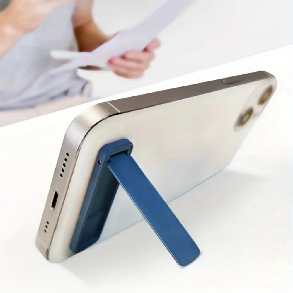 Ultra Thin Invisible Metal Folding Phone Holder Mini Back Sticker Portable Alloy Bracket Universal Desktop Mobile Phones Stand Qme
