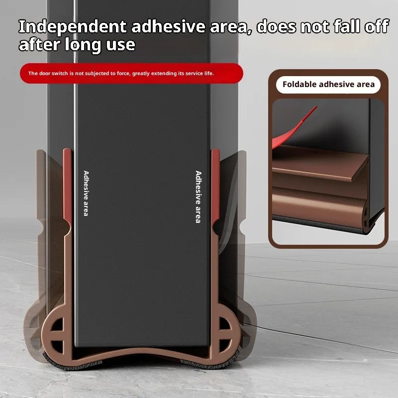93cm PVC Door Bottom Seal Strip Silent Flexible Door Gap Weather Strip Washable and Wear-resistant Seal Strip with Under Brush Qme
