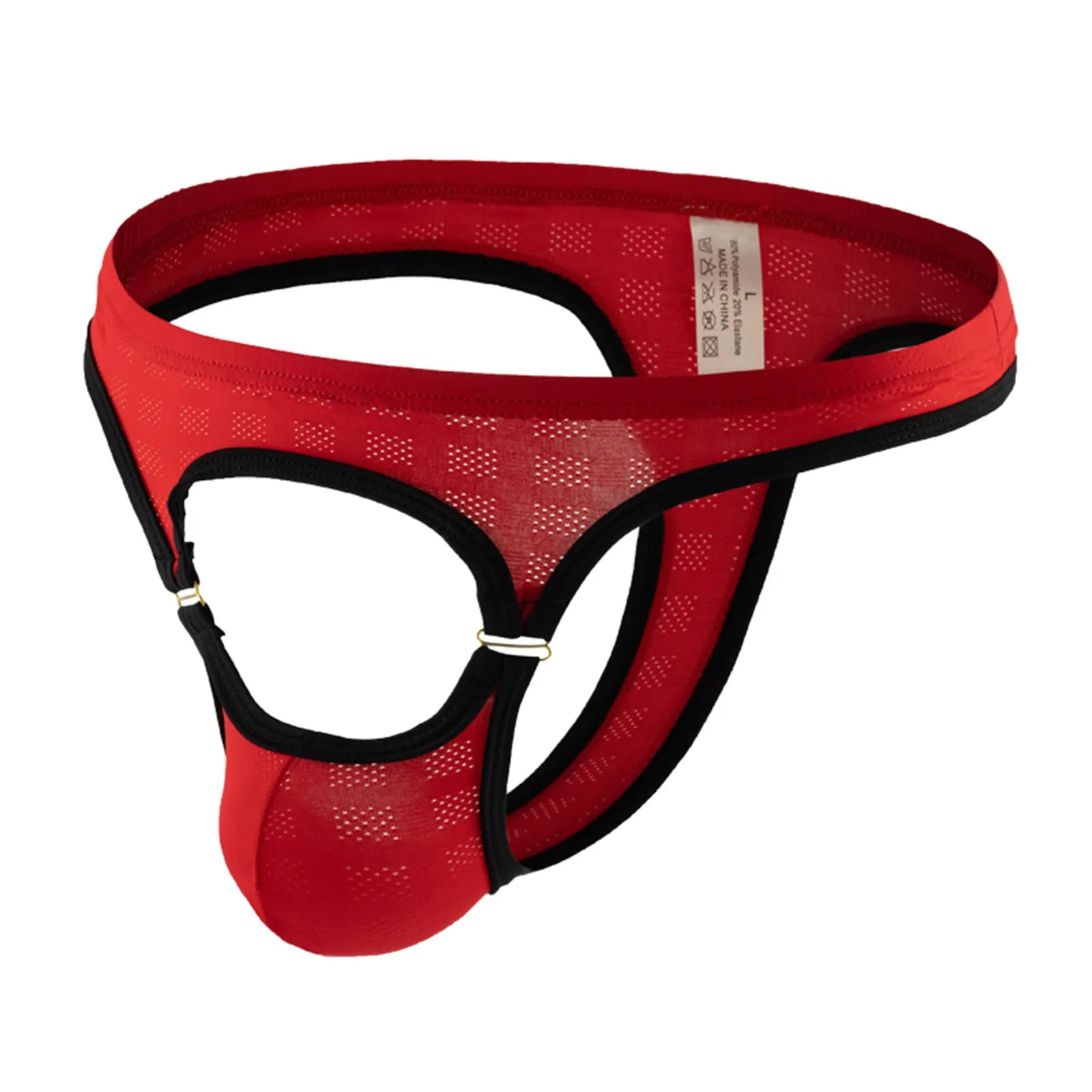 Sexy Metal Buckle Erotic G-thong Front Opening Design Fashion Men Underpants Solid Color Thin Comfy Home Panties Qme