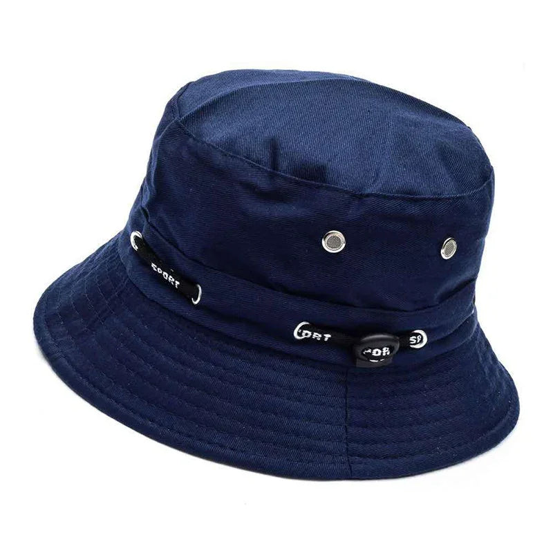 Stringed Bucket Hat Panama Breathable Sun Protection Fisherman Hat for Men Women Girls Summer Travel Sports Hiking Beach Bob Hat Qme DBU 55-60cm