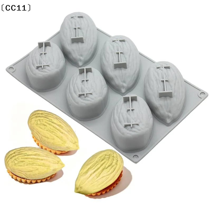 Food Grade Reusable Silicone 6 Cavity Pistachio Mold Non Stick Baking Qme