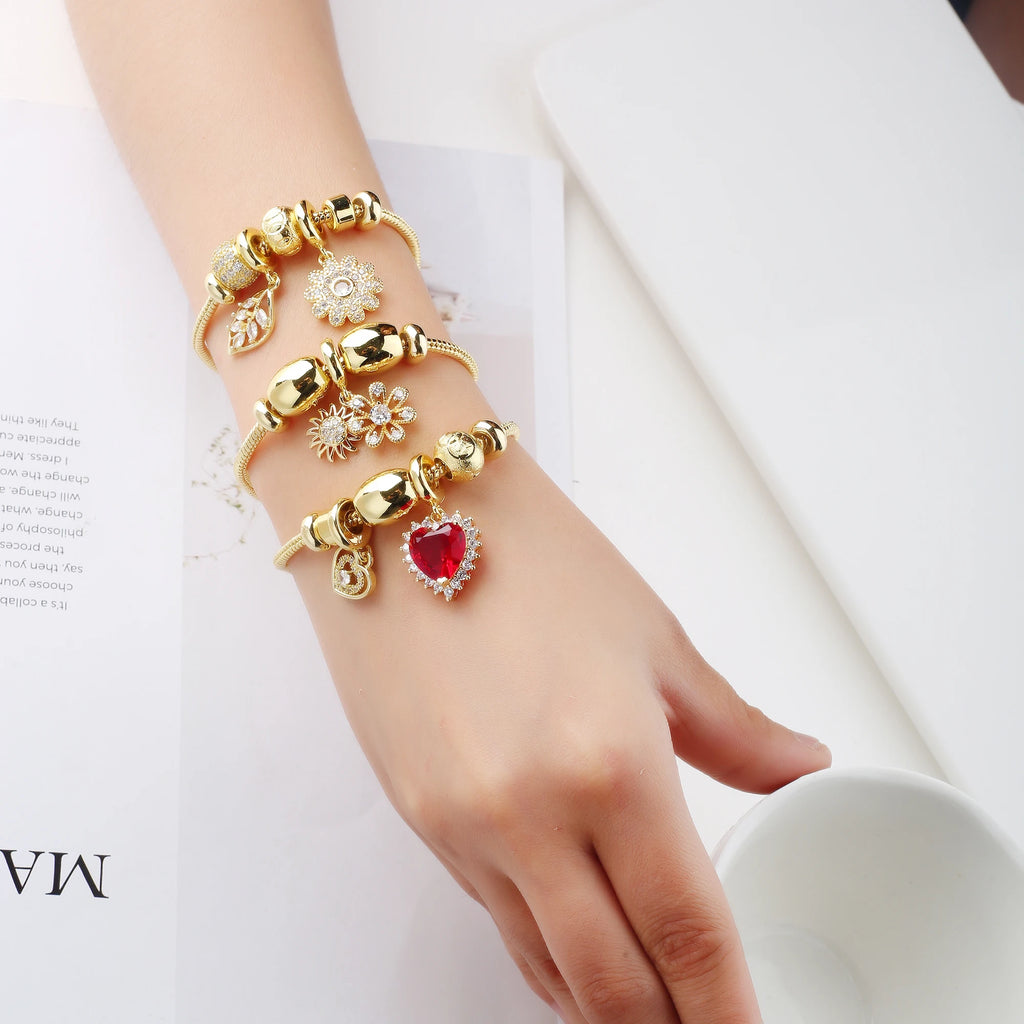 Hot Sale Shiny Zirconia Geometric Accessories Charms Bracelet fFor Women Party Creative Trend Jewelry Fine Gifts Adjustable Qme