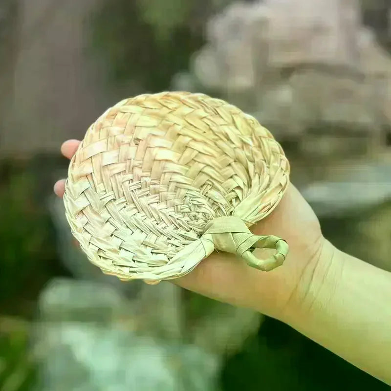 Vintage Palm-Leaf Palm-Leaf Fan Lightweight Natural Cooling Fan Handmade Fan Home Decoration Qme