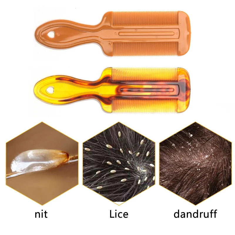 Double Sided Head Lice Comb Handle Fine Tooth Flea Removal Hair Qme