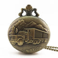 Vintage pocket watch large vintage train and truck series pocket watch for men and women, student watch hanging watch Qme 1