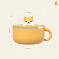 Cute Dog Instant Noodle Bowl Stainless Steel Lid Large Fruit Salad Qme A Yellow