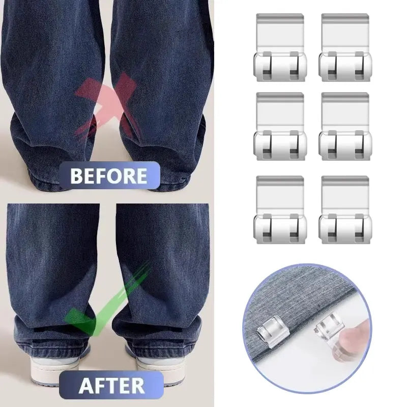 4 Invisible Leg Shortening Clip Non-slip Pants Edge Quick Fix Hem Qme