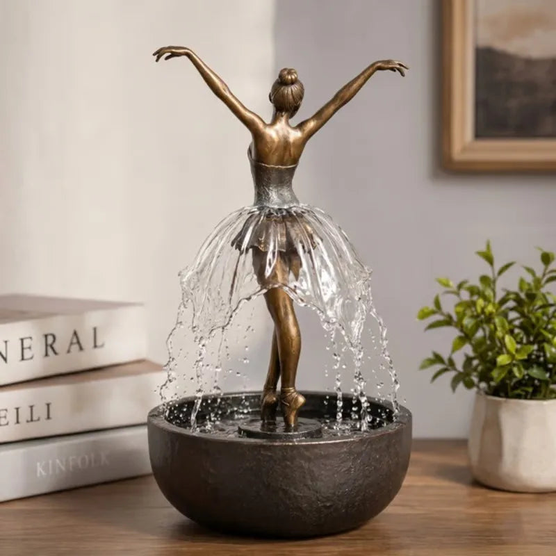 Ballerina Tabletop Water Feature Luxury Indoor Fountain Home Hotel Qme
