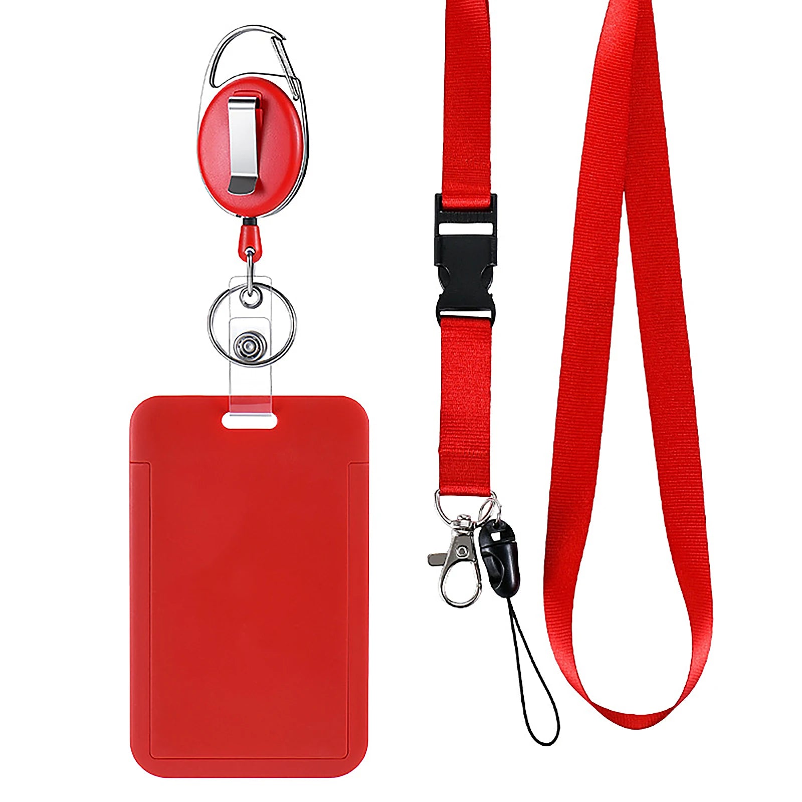 Solid Color Lanyard for Working Permit Case Keys ID Tag Name Badge Holder Pass Bus Access Employee's Work Card Cover Qme Red