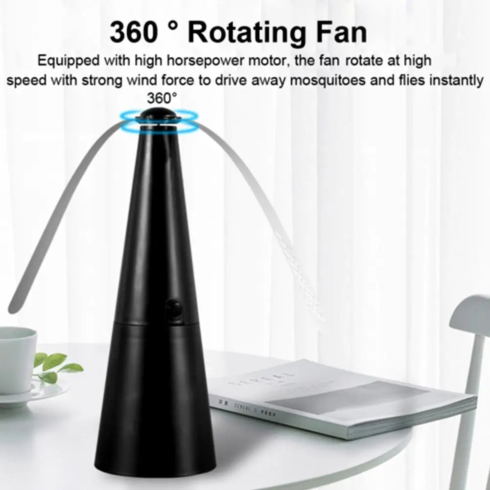 Outdoor Fly Bug Repeller Kitchen Dining Table Meal Pest Fan Desktop Tabletop Electric Battery Operated Food Protector Tool Qme