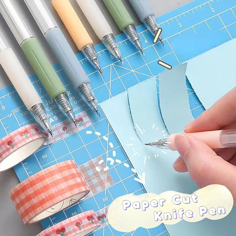 Paper Cut Knife Pen Refill Art Utility Knife Scrapbooking Cutting Tool Sticker Tape Cutter Express Box Knife DIY Craft supplies Qme