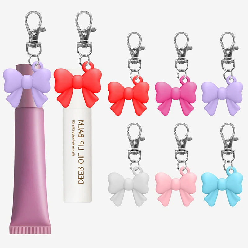 Durable Silicone Lip Balm Keychain Cap Portable Storage Case Lipstick Qme