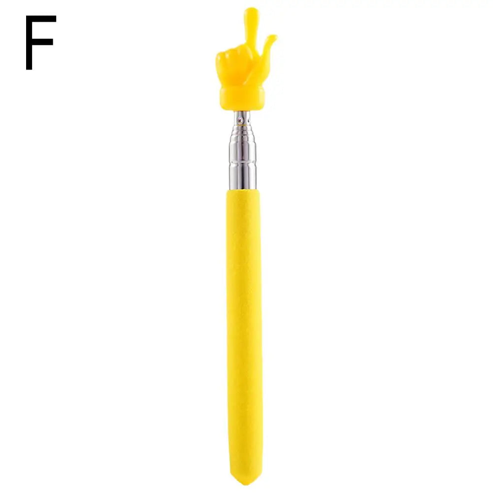 Extendable Pointer Stick Finger Design StainlessSteel Telescopic School Teaching Pointer Stick Teacher Supplies for Classroom Qme Yellow