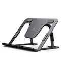 Aluminum Cooling Bracket for Laptop and Tablet Stands, Adjustable Non - slip Hollow Out Desktop Laptop Holder, Load 10kg Qme Gray